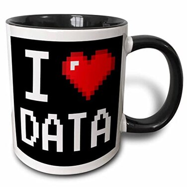 3dRose Geeky Old School Pixelated Pixels 8-Bit 11oz Two-Tone Black Mug