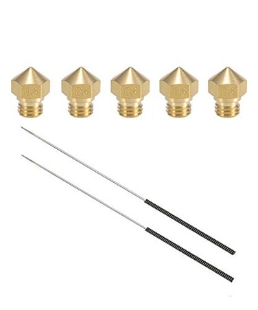 kweiny MK10 Brass Nozzle M7 for 3D Printer Makerbot and Cleaning Tools