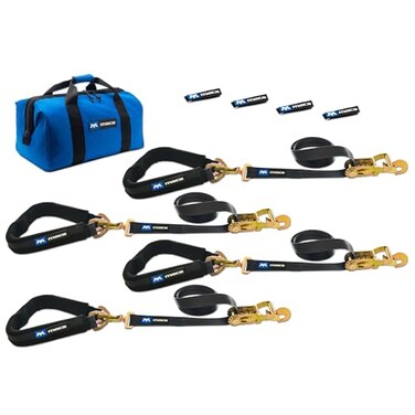 Mac's 2" x 8' Car Tie Down Straps, Axle Strap, Pro Pack, 3,335 lb WLL, Black
