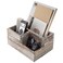 MyGift Rustic Torched Wood Desktop Organizer Tray, 3 Compartment Caddy
