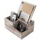 MyGift Rustic Torched Wood Desktop Organizer Tray, 3 Compartment Caddy
