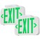 TORCHSTAR 2-Pack Green Letter LED Exit Sign with Battery Backup, White