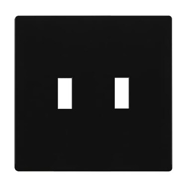ENERLITES Screwless Double Toggle Light Switch Wall Plate Cover, Black