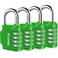 Puroma 4 Pack Combination Lock Locker 4 Digits Combo Padlock Gym Green