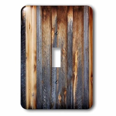 3dRose Anne Marie Baugh Textures - Brown Barn Wood single toggle switch