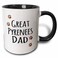 3dRose Great Pyrenees Dog Dad - Doggie by Breed 11oz Two-Tone Black Mug