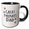 3dRose Great Pyrenees Dog Dad - Doggie by Breed 11oz Two-Tone Black Mug