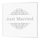 3dRose Just Married Silver 8x8 Iron on Heat Transfer for White Material