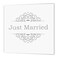 3dRose Just Married Silver 8x8 Iron on Heat Transfer for White Material