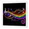 3dRose Rainbow Music Notes 6x6 Iron on Heat Transfer for White Material