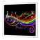 3dRose Rainbow Music Notes 6x6 Iron on Heat Transfer for White Material