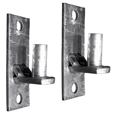 Jake Sales WALL Mount Flat Back Chain Link Fence Gate Hinge - 5/8 Hinge Pin 2 Pack
