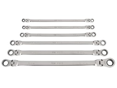 TEKTON Long Flex Head Ratcheting Box End Wrench Set, 6-PieceWRB96000