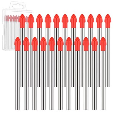 Nuanchu 20 Pcs 6 mm Tile Drill Bits Cemented Carbide Masonry Drill Bits