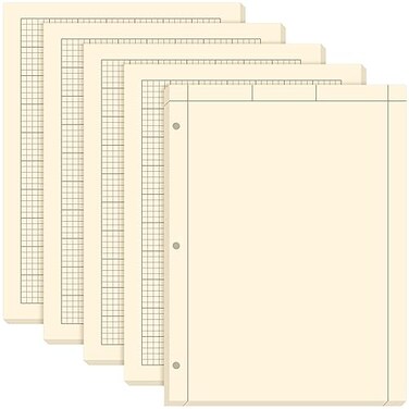 Seajan 5 Pcs Engineering Paper Notebook Engineer Computation Pad,Yellow