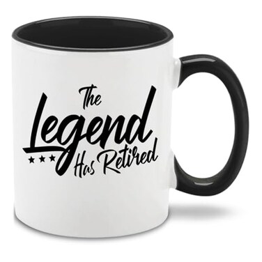 shop4ever Ceramic Coffee Mug The Legend Has Retired 11oz (Black Handle