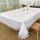 BrekSdat Lace Tablecloth Rectangle Fabric Washable Off White 72x144inch