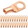 SELTERM 25pcs 6 AWG 3/8" Stud Heavy Duty Bare Copper Battery Cable Lugs