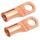 SELTERM 2pcs 4 AWG 5/16" Stud Heavy Duty Bare Copper Battery Cable Lugs