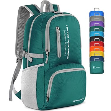 ZOMAKE Lightweight Packable Backpack, 35L Foldable Daypack (Dark Green