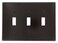 Leviton 3-Gang Toggle Device Switch Wallplate, Midway Size, 80511, Brown