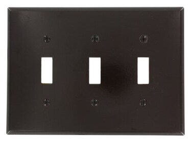 Leviton 3-Gang Toggle Device Switch Wallplate, Midway Size, 80511, Brown