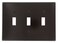 Leviton 3-Gang Toggle Device Switch Wallplate, Midway Size, 80511, Brown