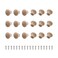 Oedema 20Pcs Mini Wood Unfinished Cabinet Knobs 0.69x0.55in Drawer Pulls