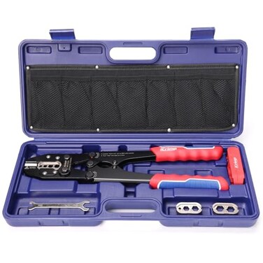 IWISS iCrimp Battery Cable Lug Crimping Tool Set includes Interchangeable Jaws