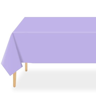 QIKSION 2 Pack Lavender Plastic Tablecloth, Lilac Table Cloth Disposable