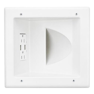 DATA COMM Electronics Media Wall Plate with 15 A/125 V Duplex Receptacle