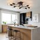TULUCE Modern Ceiling Light, Black 8 Light Sputnik Ceiling Light Fixture