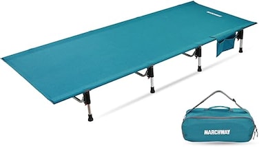 MARCHWAY Lightweight Folding Camping Cot Bed with Lever Lock, Easy Setup