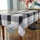 SASTYBALE Checkered Rectangle Tablecloth 60 x 84 Inch, Grey and Black Table Cloths