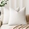 Foindtower Solid Textured Chenille Throw Pillow Covers 16x16,Ivory White