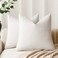 Foindtower Solid Textured Chenille Throw Pillow Covers 16x16,Ivory White