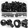 Ripeng 50 Pack M6 x 16 mm Rack Mount Cage Nuts, Screws and Washers Black