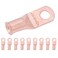 SELTERM 10pcs 4 AWG, 1/4" Stud Heavy Duty Bare Copper Battery Cable Lugs