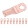 SELTERM 10pcs 4 AWG, 1/4" Stud Heavy Duty Bare Copper Battery Cable Lugs
