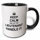 3dRose Keep CalmLet Lieutenant Handle it funny 11oz Two-Tone Black Mug