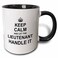 3dRose Keep CalmLet Lieutenant Handle it funny 11oz Two-Tone Black Mug