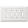 Amerelle 94T4W Continental Wallplate, 4 Toggle, Cast Metal, White, 1-Pack