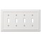Amerelle 94T4W Continental Wallplate, 4 Toggle, Cast Metal, White, 1-Pack