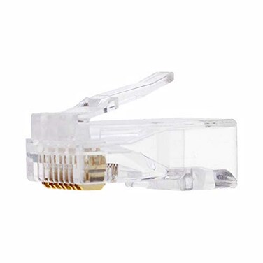 CableWholesale Cat6 RJ45 Crimp Connectors for Solid and Stranded Cable, 8P8C, 100 Pieces