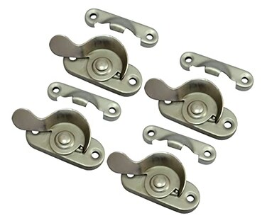 QCAA Steel Window Sash Lock, CTC 2", Satin Nickel, 4 Pack, Made in Taiwan