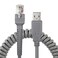 SinLoon Symbol Ls2208 USB to RJ45 Coiled Spiral Extension Cable,10ft,Grey