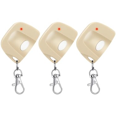 Kingdder 3 Pcs Gate Opener Remote Compatible with Multicode, Beige, White