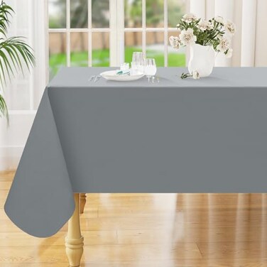 Smiry Rectangle Table Cloth 60"x84", Waterproof Wipeable Vinyl Tablecloth