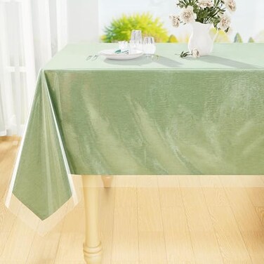 Smiry Rectangle Table Cloth 52"x70", Waterproof Wipeable Vinyl Tablecloth