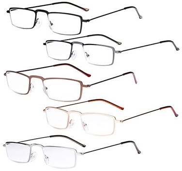 Eyekepper Reading Glasses 0.5, Readers for Men, 5 Pack Rectangular Design